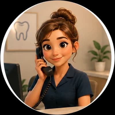 Secrétaire médicale au téléphone à l'accueil du cabinet
